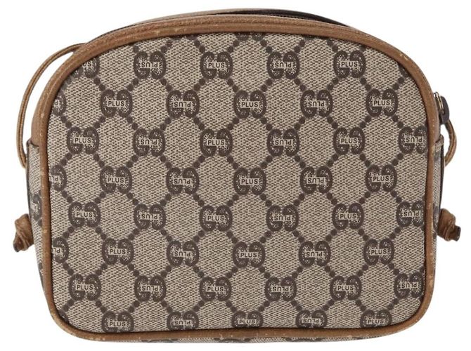Borsa a Spalla GUCCI GG Plus Supreme PVC Beige Oro Auth BA8484 D'oro - vista 3