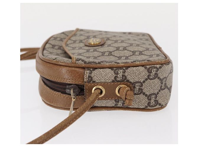 Borsa a Spalla GUCCI GG Plus Supreme PVC Beige Oro Auth BA8484 D'oro - vista 5