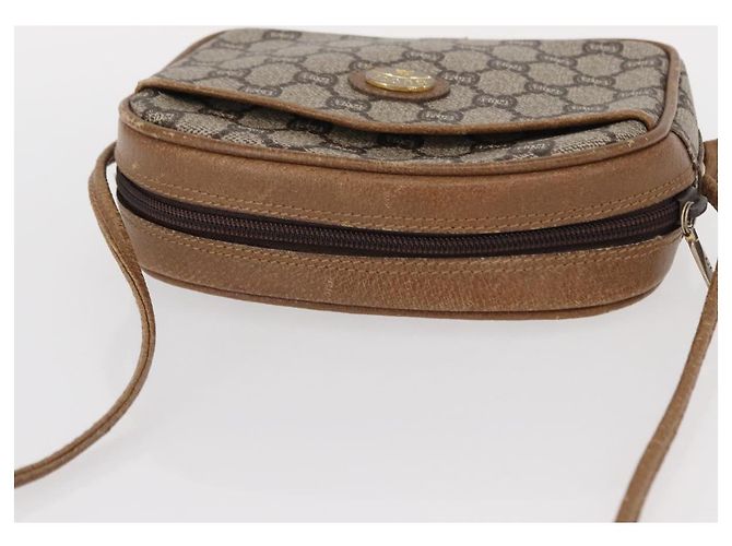 Borsa a Spalla GUCCI GG Plus Supreme PVC Beige Oro Auth BA8484 D'oro - vista 6