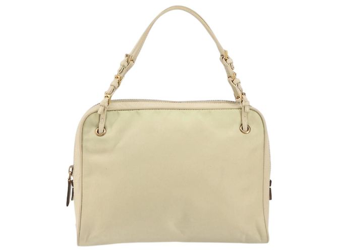 PRADA Borsa a mano in nylon beige oro Auth ar13842 D'oro - vista 13
