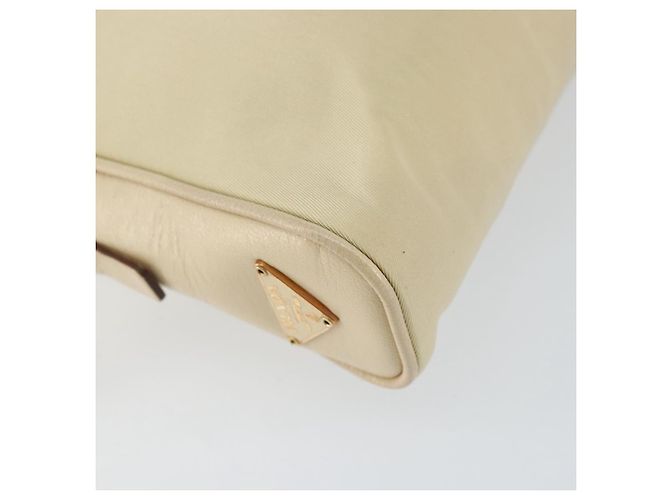 PRADA Borsa a mano in nylon beige oro Auth ar13842 D'oro - vista 15