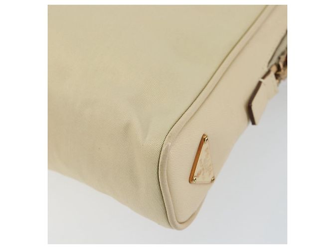 PRADA Borsa a mano in nylon beige oro Auth ar13842 D'oro - vista 16