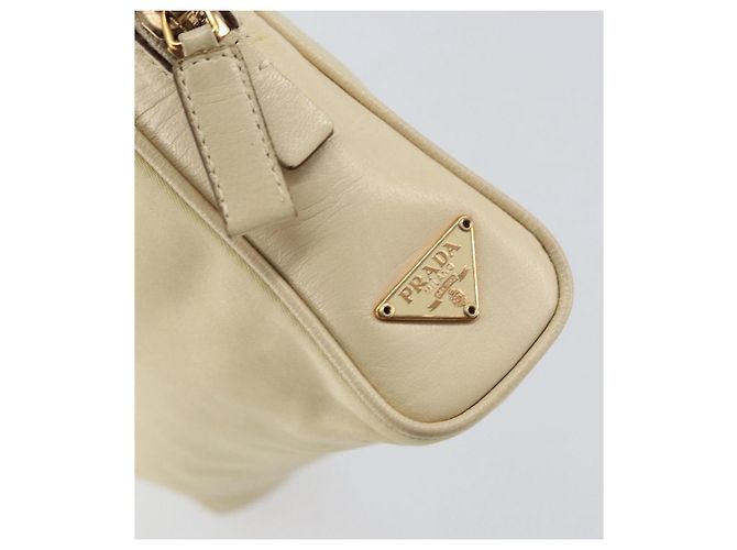 PRADA Borsa a mano in nylon beige oro Auth ar13842 D'oro - vista 18