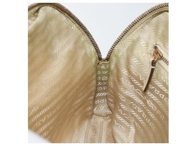 PRADA Borsa a mano in nylon beige oro Auth ar13842 D'oro - vista 21