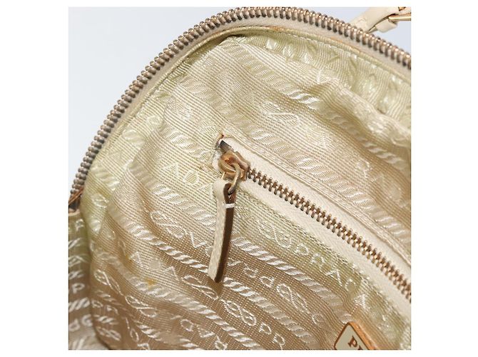 PRADA Borsa a mano in nylon beige oro Auth ar13842 D'oro - vista 22