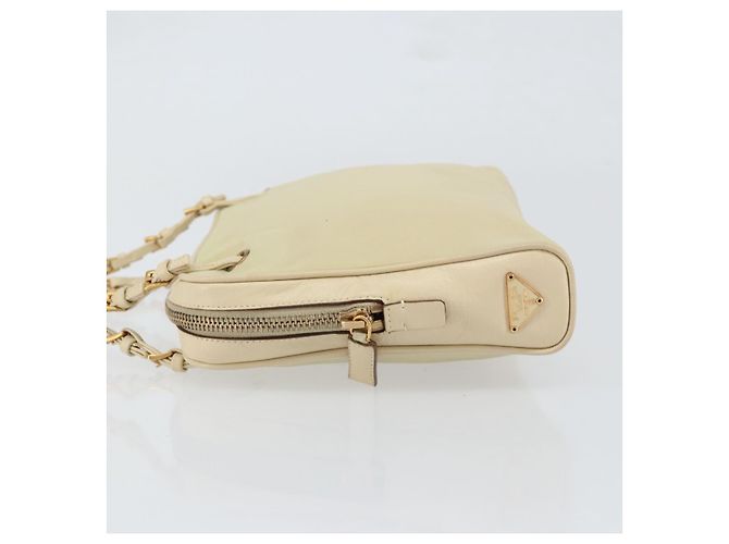 PRADA Borsa a mano in nylon beige oro Auth ar13842 D'oro - vista 4