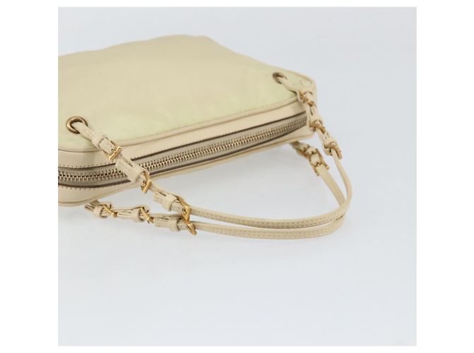 PRADA Borsa a mano in nylon beige oro Auth ar13842 D'oro - vista 7
