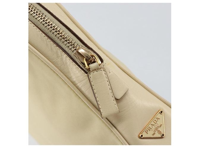 PRADA Borsa a mano in nylon beige oro Auth ar13842 D'oro - vista 9