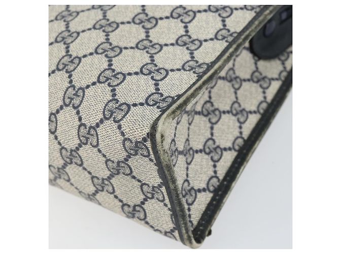 Borsa a mano Gucci GG Supreme Sherry Line PVC Navy Gold Auth 153814 D'oro Blu navy - vista 10