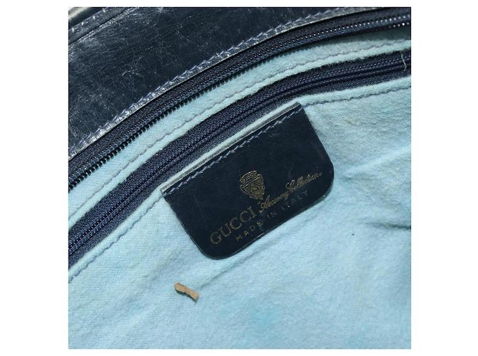 Borsa a mano Gucci GG Supreme Sherry Line PVC Navy Gold Auth 153814 D'oro Blu navy - vista 17