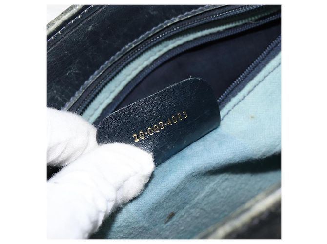 Borsa a mano Gucci GG Supreme Sherry Line PVC Navy Gold Auth 153814 D'oro Blu navy - vista 23
