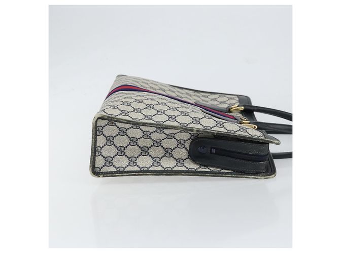 Borsa a mano Gucci GG Supreme Sherry Line PVC Navy Gold Auth 153814 D'oro Blu navy - vista 4