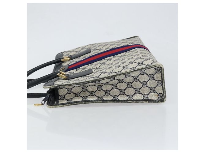 Borsa a mano Gucci GG Supreme Sherry Line PVC Navy Gold Auth 153814 D'oro Blu navy - vista 5