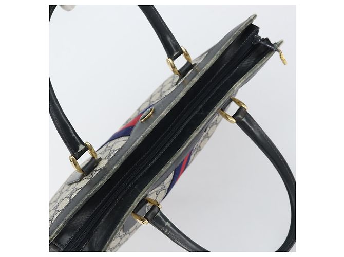 Borsa a mano Gucci GG Supreme Sherry Line PVC Navy Gold Auth 153814 D'oro Blu navy - vista 6