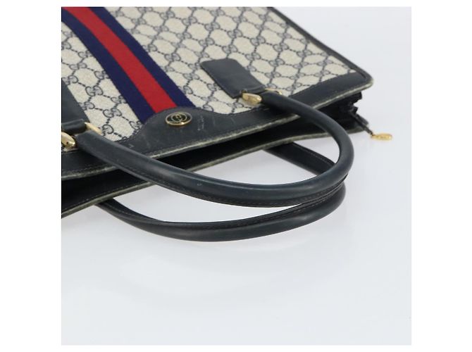 Borsa a mano Gucci GG Supreme Sherry Line PVC Navy Gold Auth 153814 D'oro Blu navy - vista 7