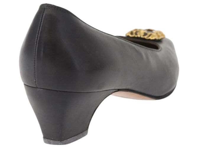 Salvatore Ferragamo Décolleté in Pelle Nera Oro Auth ti3478 Nero D'oro - vista 3