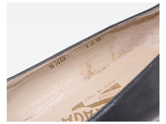 Salvatore Ferragamo Décolleté in Pelle Nera Oro Auth ti3478 Nero D'oro - vista 40