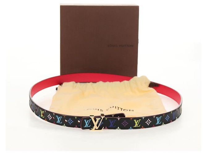 LOUIS VUITTON Multicolor Gürtel LV Bedruckte Initialen M9631 LV Auth 154955V Schwarz - Ansicht 12