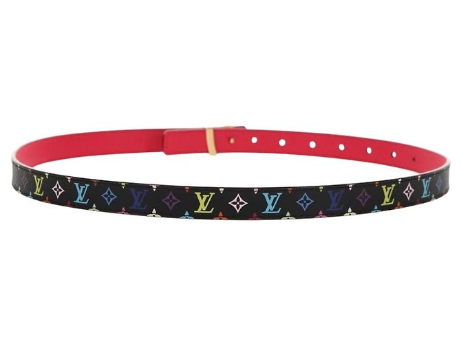 LOUIS VUITTON Multicolor Gürtel LV Bedruckte Initialen M9631 LV Auth 154955V Schwarz - Ansicht 2