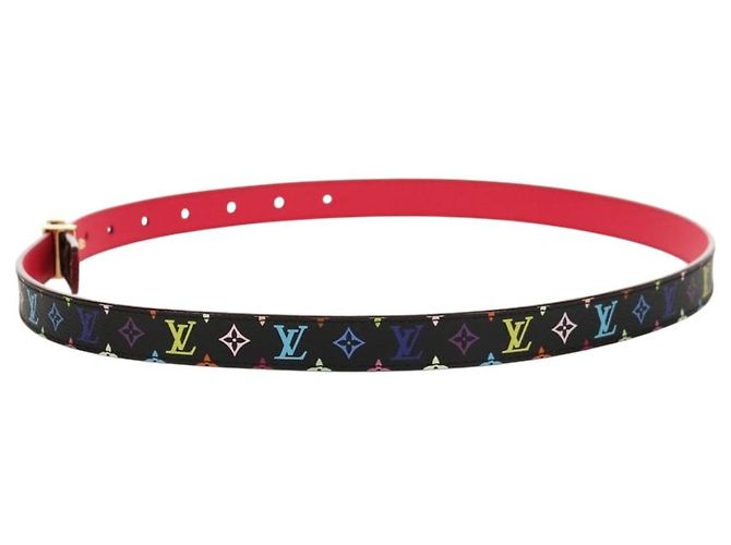 LOUIS VUITTON Multicolor Gürtel LV Bedruckte Initialen M9631 LV Auth 154955V Schwarz - Ansicht 3