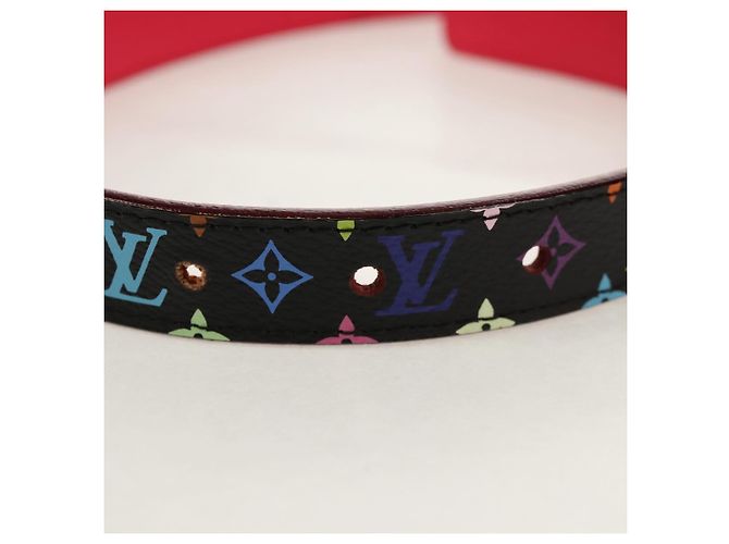 LOUIS VUITTON Multicolor Gürtel LV Bedruckte Initialen M9631 LV Auth 154955V Schwarz - Ansicht 6