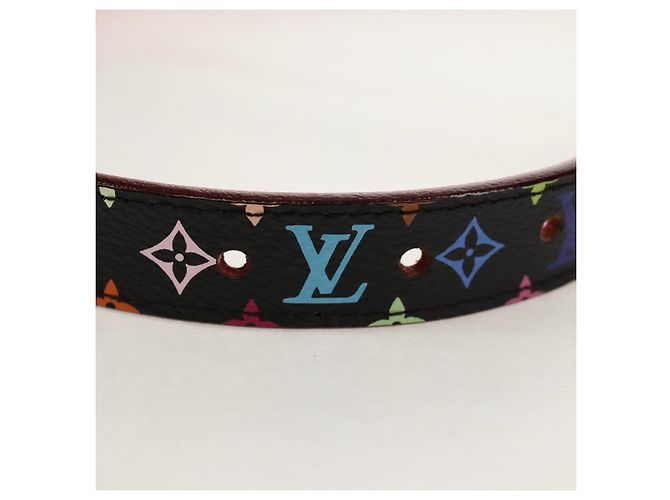 LOUIS VUITTON Multicolor Gürtel LV Bedruckte Initialen M9631 LV Auth 154955V Schwarz - Ansicht 7