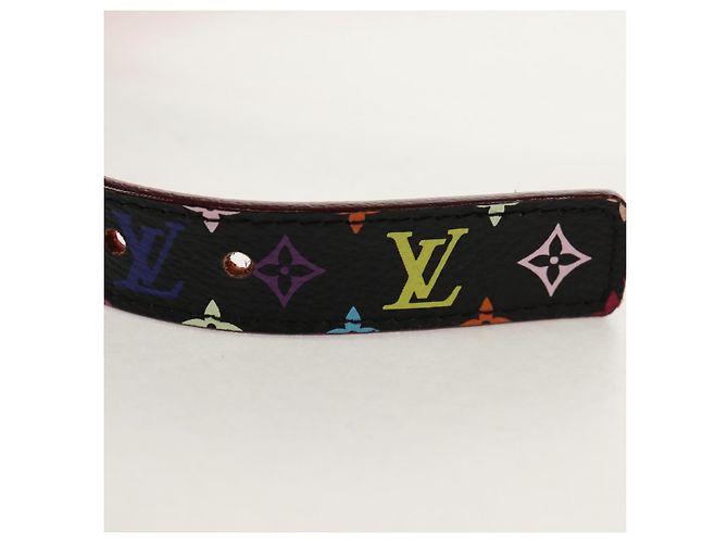 LOUIS VUITTON Multicolor Gürtel LV Bedruckte Initialen M9631 LV Auth 154955V Schwarz - Ansicht 8