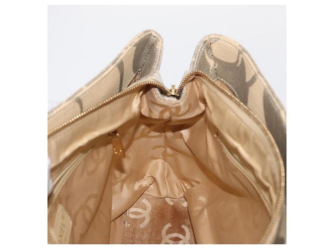 CHANEL Camelia Tote Tasche Stroh Beige Gold CC Auth 157274 Golden - view 19