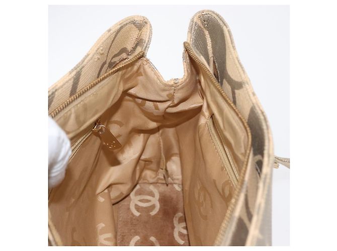 CHANEL Camelia Tote Tasche Stroh Beige Gold CC Auth 157274 Golden - view 20