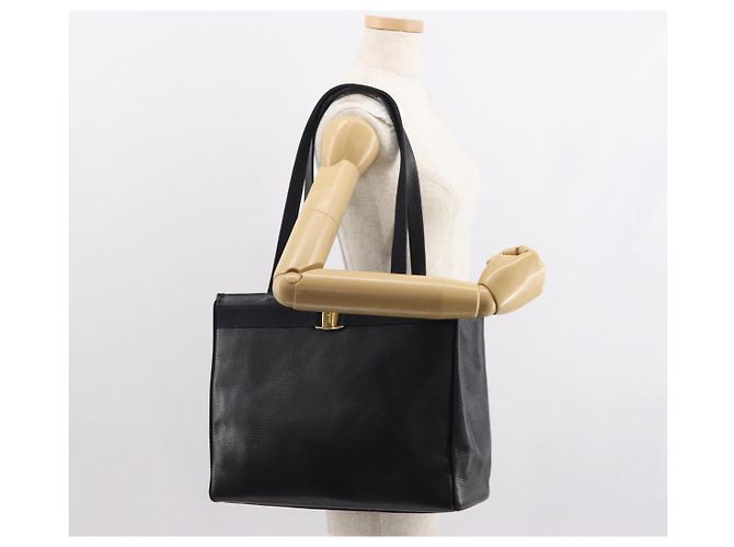 Borsa Tote Vala in pelle blu navy e oro Auth BA7322 di Salvatore Ferragamo D'oro - vista 20