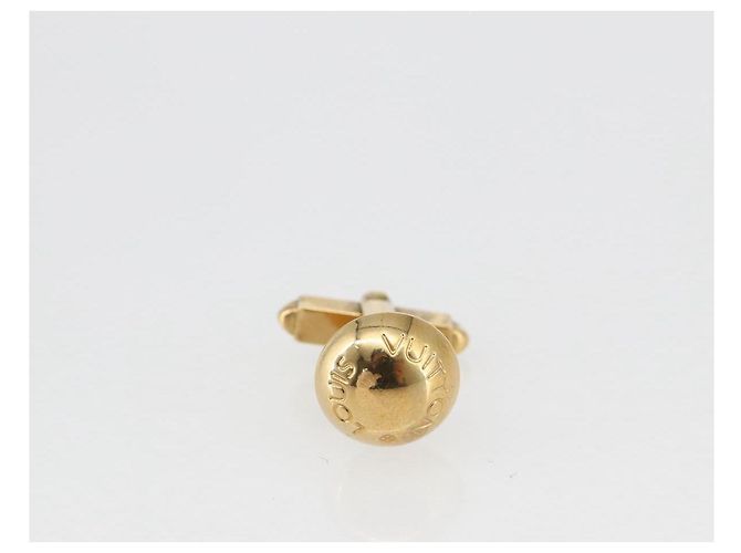 LOUIS VUITTON Taiga Botón de Puño Cuffs metal Tono Oro LV Auth 156221 - vista 20