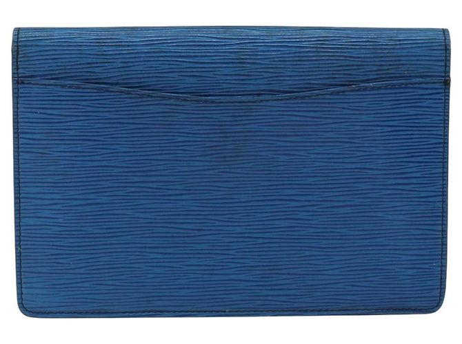 LOUIS VUITTON Clutch Montaigne 23 Epi Blu M52665 LV Auth 149969 - vista 2