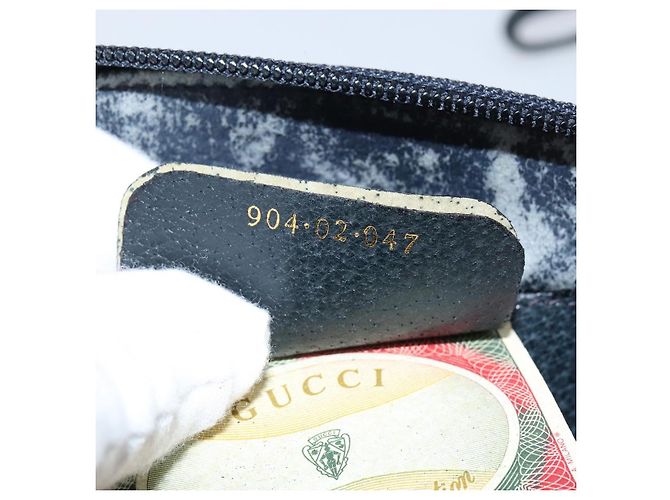 Borsa a Spalla Gucci GG Supreme Sherry Line PVC Blu Navy Oro 904 02 047 Auth bs30434 D'oro - vista 12