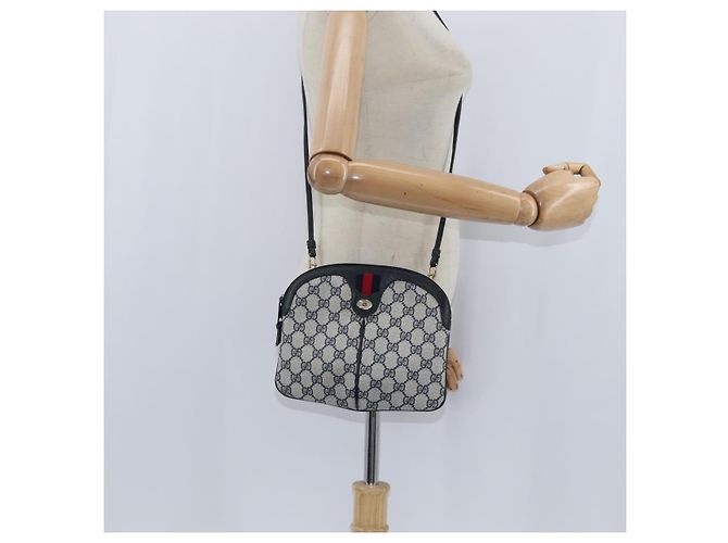Borsa a Spalla Gucci GG Supreme Sherry Line PVC Blu Navy Oro 904 02 047 Auth bs30434 D'oro - vista 21