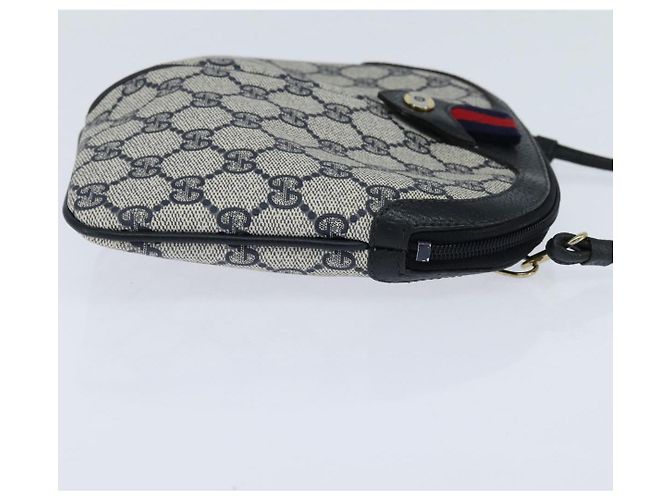 Borsa a Spalla Gucci GG Supreme Sherry Line PVC Blu Navy Oro 904 02 047 Auth bs30434 D'oro - vista 4