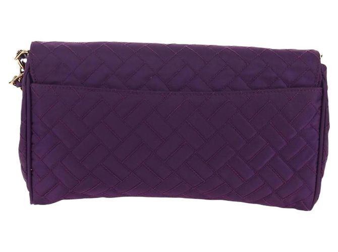 PRADA Borsa a Spalla con Catena Nylon Viola Oro Auth 154699V D'oro Porpora - vista 2