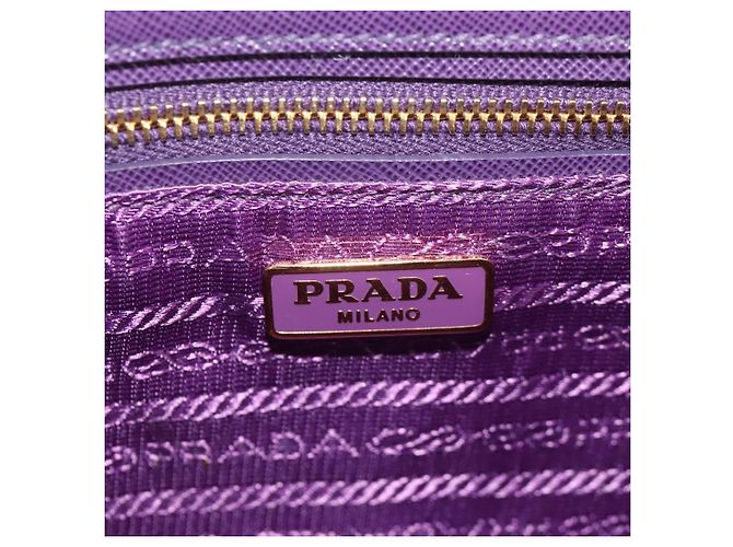 PRADA Borsa a Spalla con Catena Nylon Viola Oro Auth 154699V D'oro Porpora - vista 20