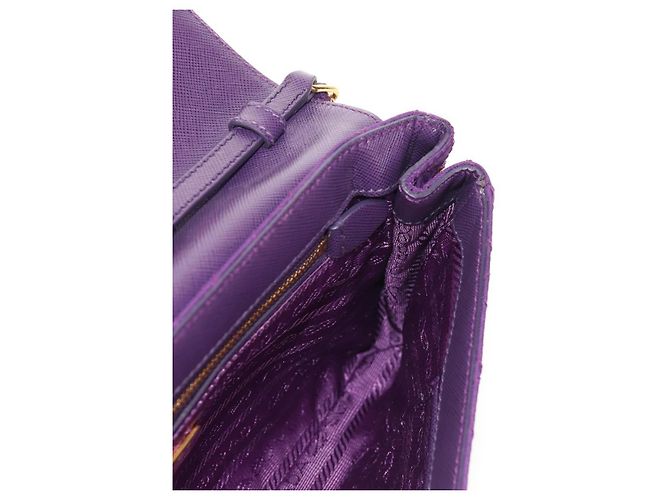 PRADA Borsa a Spalla con Catena Nylon Viola Oro Auth 154699V D'oro Porpora - vista 21