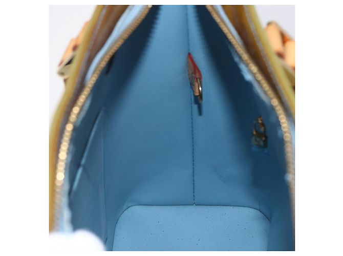 LOUIS VUITTON Borsa a Mano Monogram Vernis Houston Blu Baby M91005 LV Auth th6461 Blu chiaro - vista 19