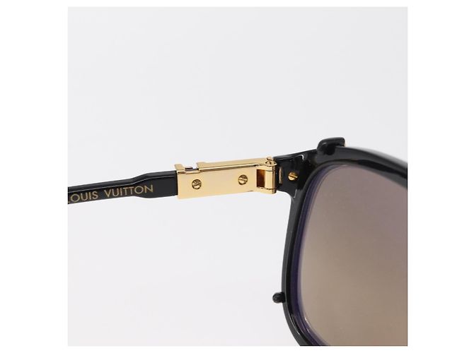 OCCHIALI DA SOLE SATELLITE LV LOUIS VUITTON plastica Nera Z1085W LV Auth 156371 Nero - vista 9