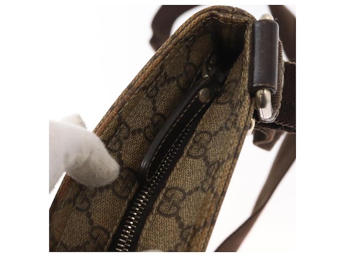 Gucci Borsa a Spalla GG Supreme PVC Beige Oro 295257 Auth ka601 D'oro - vista 10