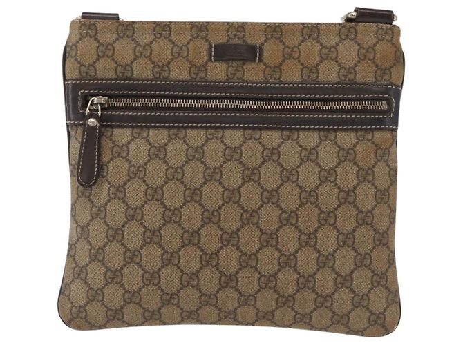 Gucci Borsa a Spalla GG Supreme PVC Beige Oro 295257 Auth ka601 D'oro - vista 13