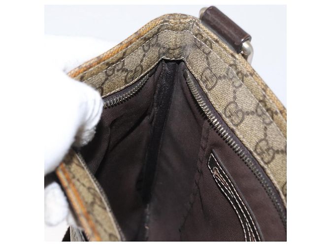 Gucci Borsa a Spalla GG Supreme PVC Beige Oro 295257 Auth ka601 D'oro - vista 20