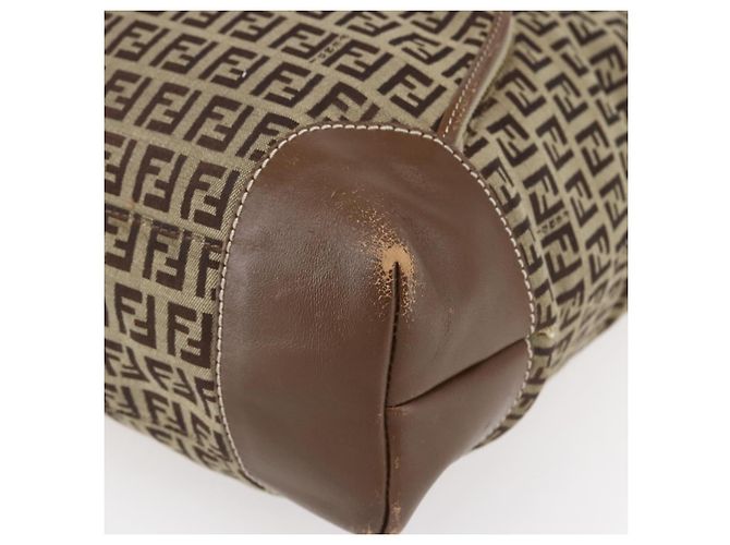 FENDI Zucchino Canvas Tote Bag Beige Gold Auth ep12032 Golden - Ansicht 10
