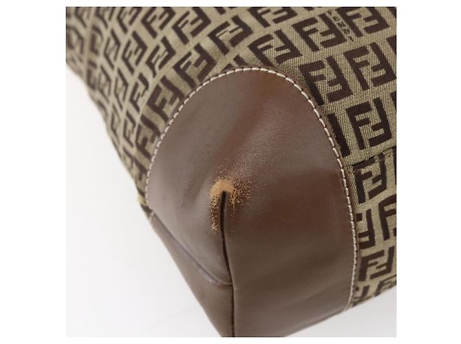 FENDI Zucchino Canvas Tote Bag Beige Gold Auth ep12032 Golden - Ansicht 13