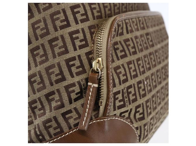 FENDI Zucchino Canvas Tote Bag Beige Gold Auth ep12032 Golden - Ansicht 14