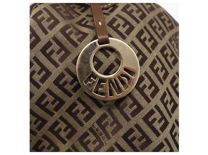 FENDI Zucchino Canvas Tote Bag Beige Gold Auth ep12032 Golden - Ansicht 15