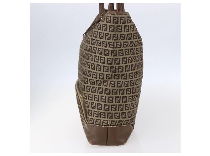 FENDI Zucchino Canvas Tote Bag Beige Gold Auth ep12032 Golden - Ansicht 5