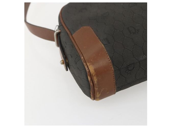 Borsa a spalla in tela a nido d'ape Christian Dior grigia Auth 151804 - vista 14