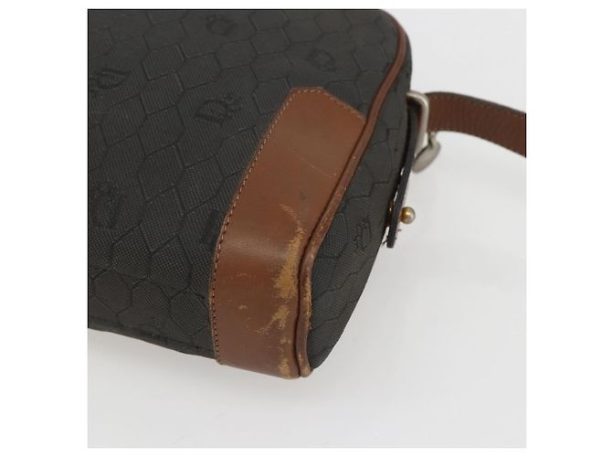 Borsa a spalla in tela a nido d'ape Christian Dior grigia Auth 151804 - vista 15